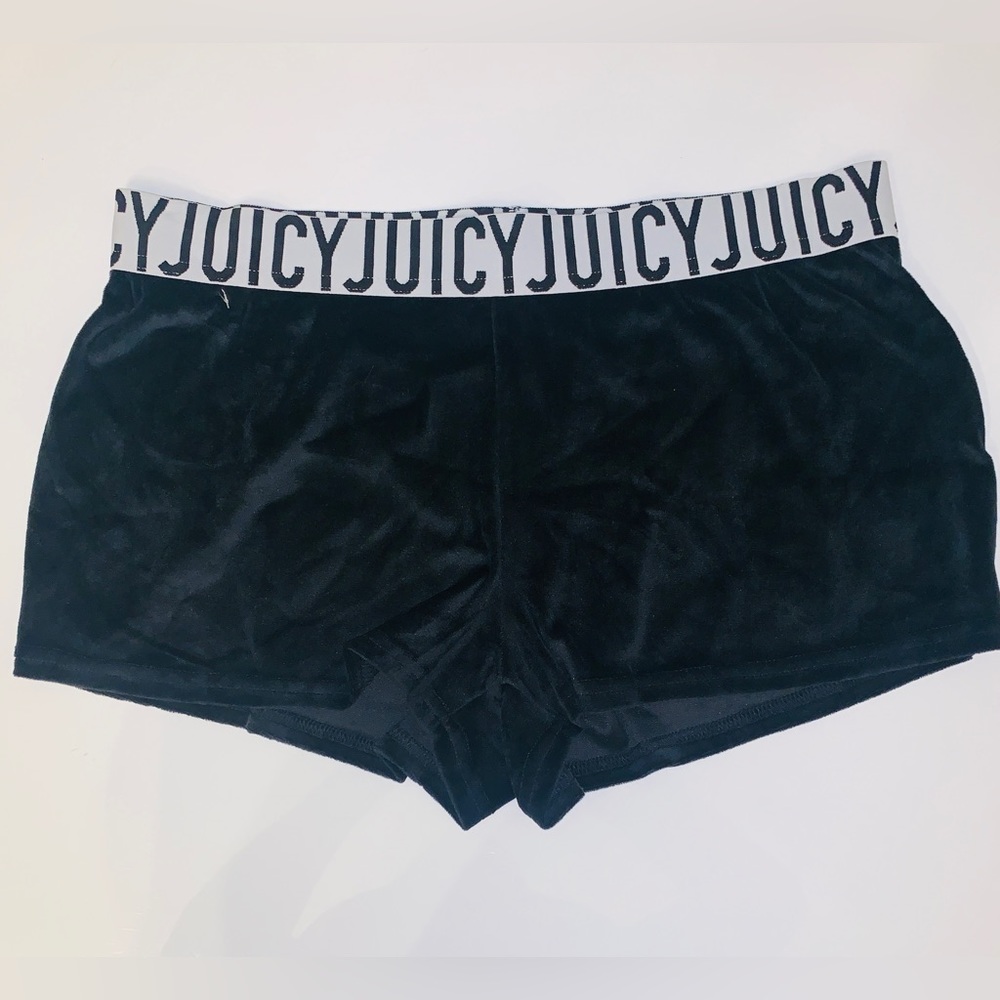Juicy Couture Velour Shorts Black Embellished Logo Butt Medium Shorts - Picture 4 of 4